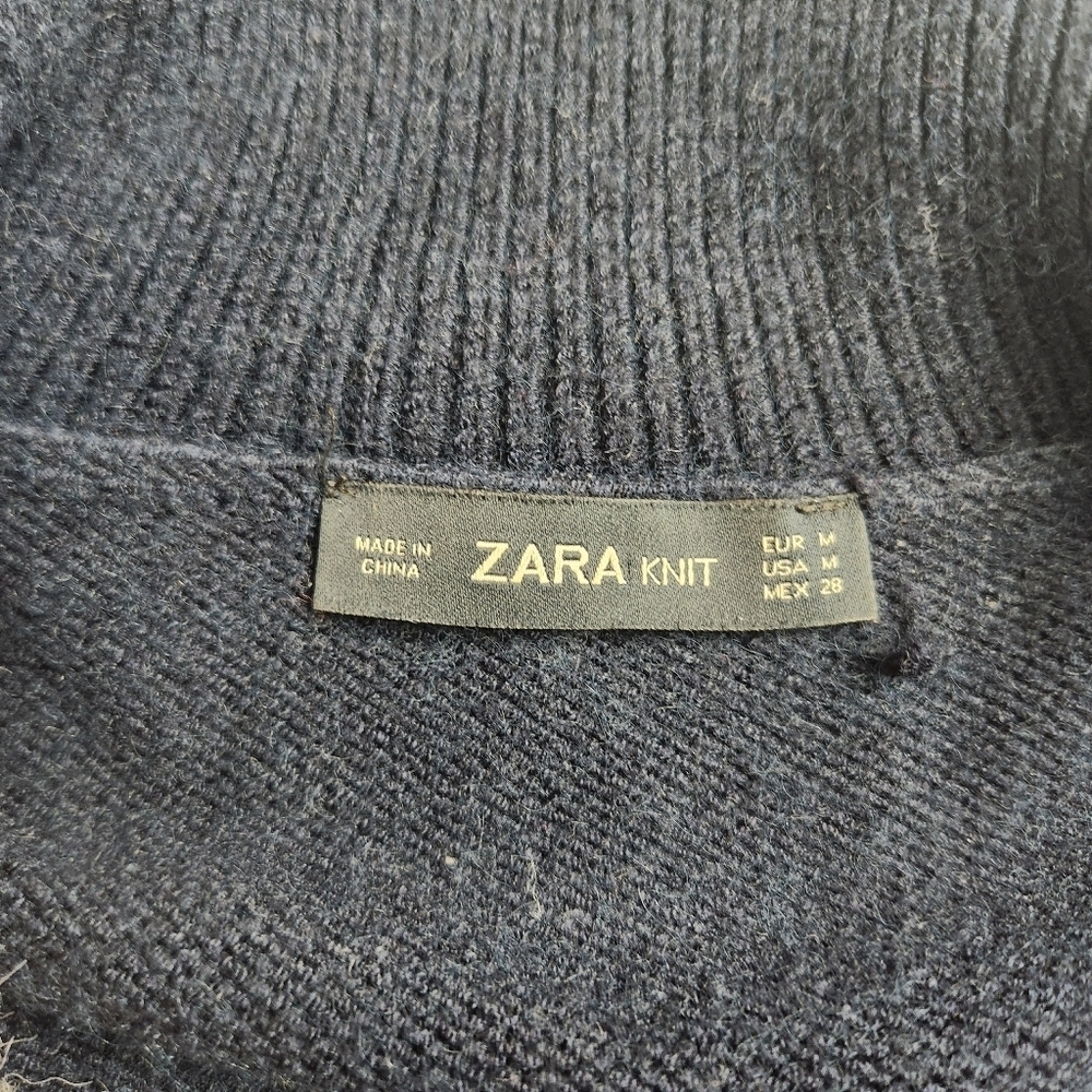 3/$25 Zara knit half zip up sweater size Medium red - Picture 8 of 12